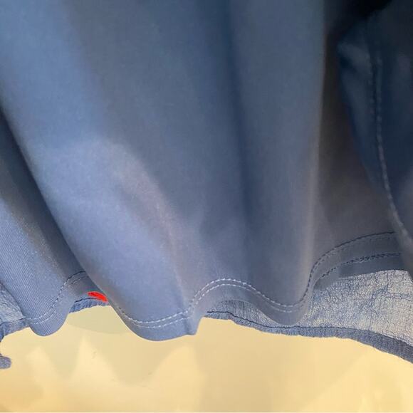 Figueroa & Flower Embroidered Boho Shift pullover Dress S Blue Rayon W/Belt - Picture 6 of 10